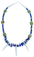 Sterling Silver Lapis And Turquoise Southwest Warrior Bead Necklace LX114221